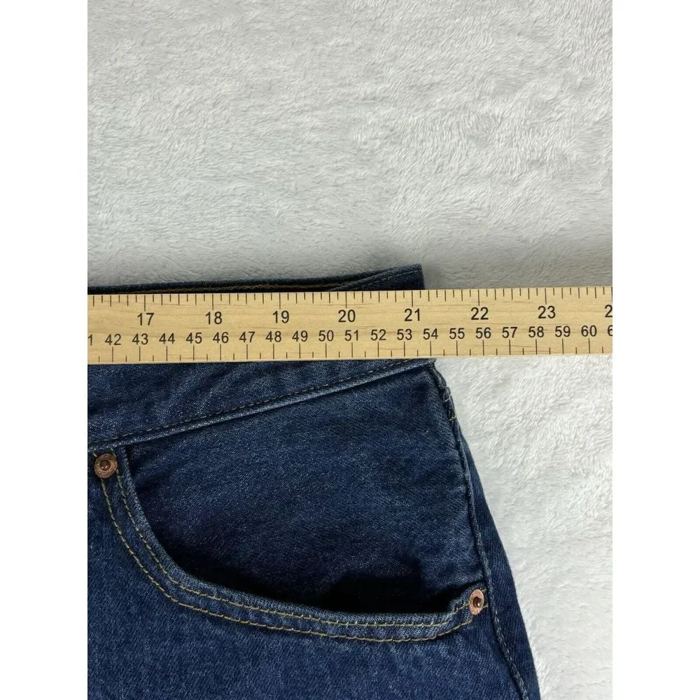 Levi's Mens Jeans 501 Button Fly Blue Denim‎ Jeans Size 46x32 (42x28 Measured)